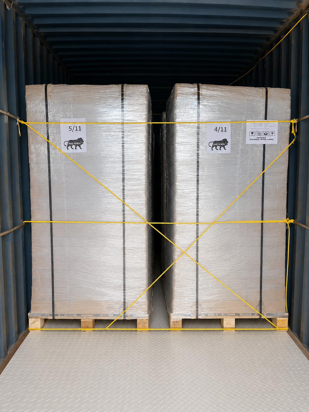 Minco India export shipment with Made in India labels